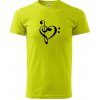Husľový kľúč srdce - Klasické pánske tričko vyššej gramáže - L ( Limetková )