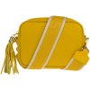 NovaKabelka.sk Bala Gialla Chiaro s prídavným popruhom IV kožená talianska crossbody kabelka žltá