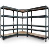 Majster Regál CORNER PACK - zložený z 1x 180x90x45 cm, 1x 180x120x45 cm a rohovým regálom 180x90x45x64,5 cm, 5 políc, 250 kg, antracitová farba