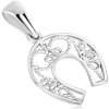 Šperky eshop - Strieborný prívesok 925 - podkova pre šťastie, tenké lanko, symetrický motív S53.24