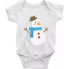 Snehuliak so šálom - Body dojčenské s krátkym rukávom - Krátký r. 18-24 mes ( Biela )
