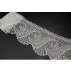 Luxusná čipka vyšívaná na tyle - svetlo šedá - šírka 10,5 cm