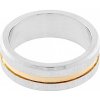 Nerezový prsteň 5239B (veľkosť 66) - striebornozlatej farby - SRI.5239B.. size66