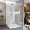 Mereo Sprchovací kút, Novea, štvorec, pántový, 80x80 cm, chróm ALU, sklo Číre, dvere pravé a pevný diel CK10114ZP