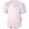 LITTLE ANGEL Body tenké KR Outlast® 68 ružová baby/pruh bielosivý melír