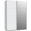 | Šatníková skriňa so zrkadlom KARO 150x210 cm biela | SHMS72414-120