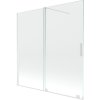 Mexen Velar vaňová zástena dvojkrídlová Posuvný 160 x 150 cm, Priehľadné, Biela - 896-160-000-01-20