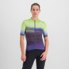 SPORTFUL Cyklistický dres s krátkym rukávom - FLOW SUPERGIARA - svetlo zelená/fialová S
