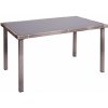 Design-Shop Záhradný stôl HWC-G19, polyratan,120x75cm - sivohnedá