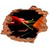 Diera 3D fototapeta nálepka Chilli a kajenské korenie 90x70 cm