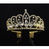 B-TOP Vysoká korunka do vlasov diadém s kryštálmi Queen Druh barvy: Zlatá
