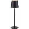 Just Light Nabíjacia stolná LED lampa Boteria, 2,5W, IP54, čierna, pr. 11 x 37cm