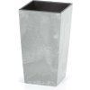 Goleto Plastový kvetináč 26,5 x 26,5 x 50 cm 26L | sivá