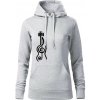 Husľový kľúč gitara - Mikina dámská Cape s kapucí - XS ( Svetlosivý melír )