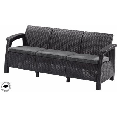 ALLIBERT CORFU LOVE SEAT MAX antracit/sivá (223211) - pohovka k záhradnému nábytku