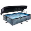 Bazén so strieškou a filtráciou Stone pool Exit Toys oceľová konštrukcia 300*200*65 cm šedý od 6 rokov