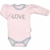 Baby Nellys Body dlhý rukáv Love ružové