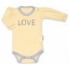 Baby Nellys Body dlhý rukáv Love - žltý