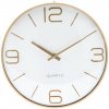 SEGNALE Nástenné hodiny so zlatými číslicami 30 cm biela (KO-837362070bila)
