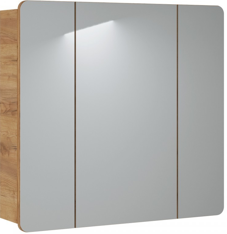 Comad Závesná kúpeľňová skrinka so zrkadlom Aruba 843 3D dub craft gold