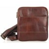 Mondo Italia Pánska kožená taška na rameno 383 hnedá Made in Italy Hnedá