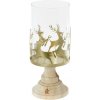 Chaks Svietnik na drevenom podstavci - Zlaté jelene 12,5 x 25 cm