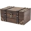 Drevená truhlica s kovovým kovaním Captain, 20 x12 x 10 cm