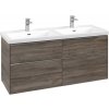 Villeroy & Boch Subway 3.0 skrinka 127.2x46.2x57.6 cm závesná kúpeľňová skrinka pod umývadlo dub C568L0RK