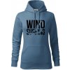 Windsurfing nápis - Mikina dámská Cape s kapucí - L ( Denim )
