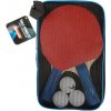 Sada na stolný tenis, 2 rakety 26cm + 3 loptičky, v púzdre