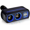 Mobilly rozdeľovač pre cigaretový zapaľovač v aute, 2x USB, 80 W, osvetlené CL výstupy XXX