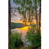 Norimpex Puzzle Diamantový obraz: Západ slnka nad jazerom 30 x 40 cm 1-39 dielov