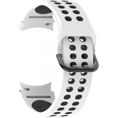 ESES - Silikonový dírkovaný řemínek bílý/černý pro Samsung Galaxy Watch 4/Watch 4 Classic 20mm 1530002677
