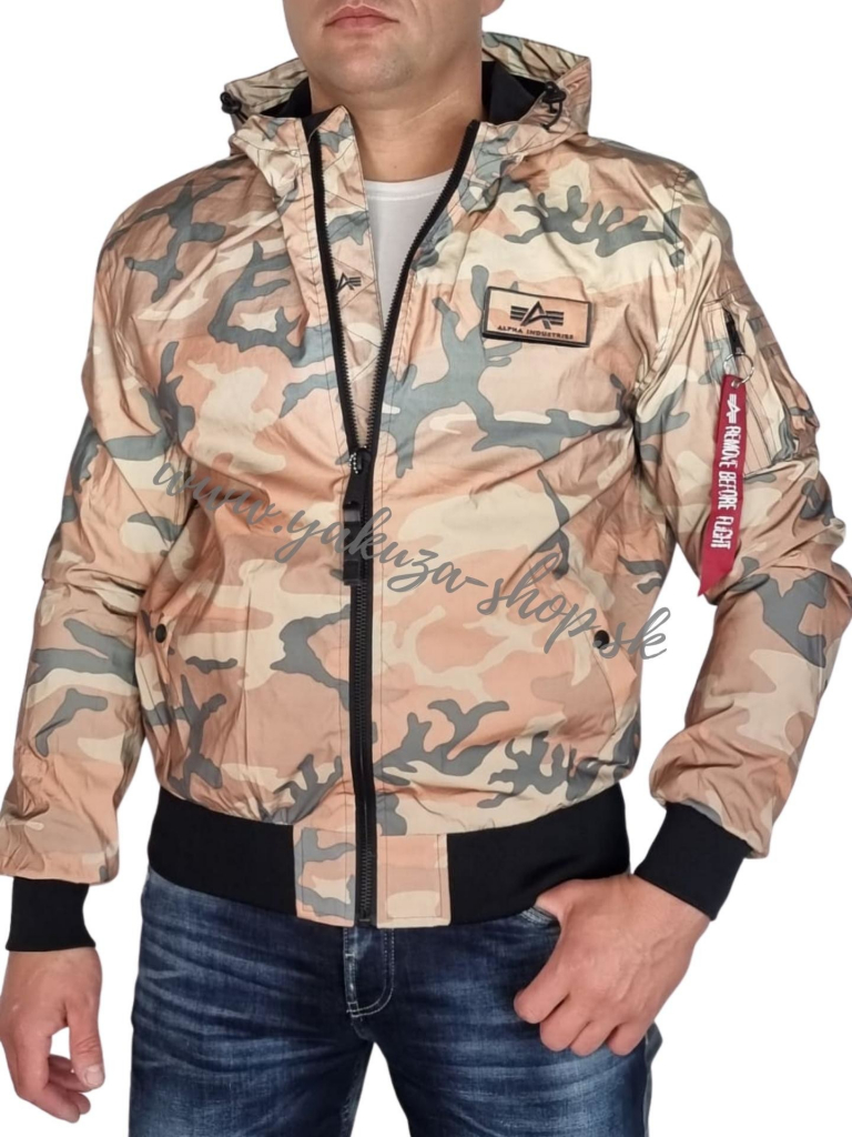 Alpha Industries Ma-1 LW Hooded Ref Orange Camo bunda pánska oranžová