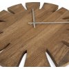 Tmavé drevené nástenné hodiny dub, strieborné ručičky, 30cm