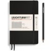 Leuchtturm1917 Zápisník Black Softcover B6+ štvorčekový