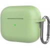 AppleKing silikónový ochranný obal s karabínou pre AirPods Pro 2 (2022) s konektorom Lightning - zelený - možnosť vrátiť tovar ZADARMO do 30tich dní