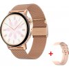 Bomba Smart hodinky ES055 - NFC, GPS, športové funkcie + remienok naviac Farba: Ružová - predvádzaný model ES055_METAL-GOLD_WITH-EXTRA-STRA