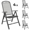 Elvisia Záhradné kovové stoličky BRIA | polohovacie 4 kusy
