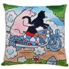 Moravská ústředna vankúš kocúr Mikeš Motorka 30x30