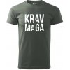 Nápis Krav Maga - Klasické pánske tričko vyššej gramáže - XL ( Tmavá bridlica (sivá so zeleným nádychom) )
