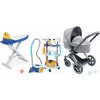 Set kočík trojkombinácia a upratovací vozík Cybex Landau 3v1 Priam Corolle s vysávačom a žehliaca doska so žehličkou