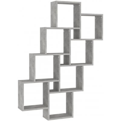vidaXL Cube Shelf Concrete Šedá 90x15x119 cm Drevo Materiál