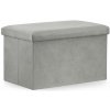 TEXTILOMANIE Skladací taburet FURELA VELVET XL 60 × 38 × 38 cm, sivý