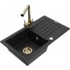 MEXEN/S MEXEN/S - Pablo granitový drez 1-miska vrátane batérie Duero, čierna 6510-77-671600-50