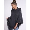 Dámske pončo s kapucňou HARLEY graphite, ZVOĽTE VEĽKOSŤ OBLEČENIA UNI ( S, M , L )