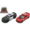 Teddies Auto Kinsmart Chevrolet Camaro polícia/požiarnici 12cm kov asst 2 farby na spätné natiahnutie