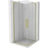 MEXEN/S - Velar L Duo sprchovací kút, posuvné dvere 80 x 80, transparent, zlato kartáčovaná 871-080-080-02-03-55