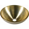Sapho MURANO SOFT BROWN sklenené umývadlo na dosku, priemer 40cm, zlatá/strieborna AL5318-67