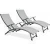 2x hliníkové záhradné ležadlo RELAX Grey